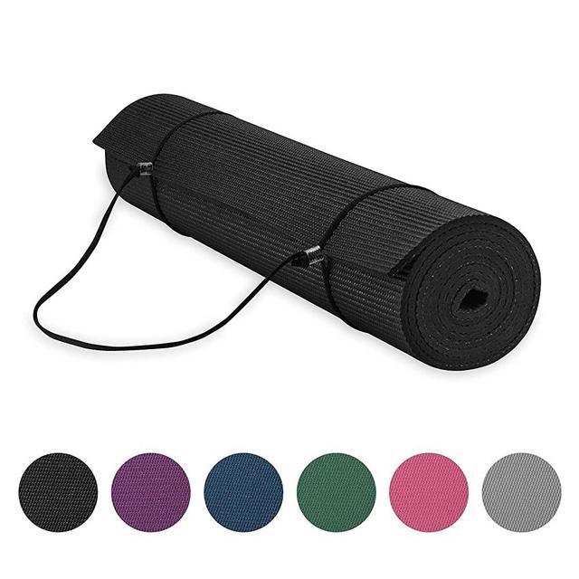 Gaiam Essentials Premium Yoga Mat with Yoga Mat Carrier Sling (72"L x 24"W x 1/4 Inch Thick)