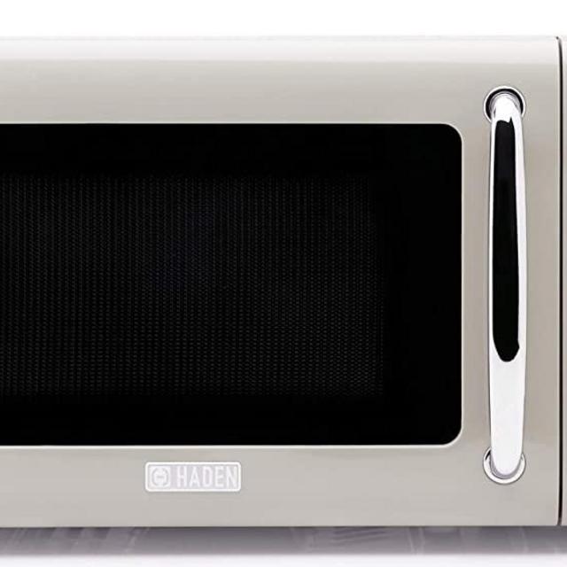 Haden 75030 HERITAGE Vintage Retro 0.7 Cubic Foot/20 Liter 700 Watt Countertop Microwave Oven Kitchen Appliance with Turntable, Pull Handle, and 5 Power Levels, Putty