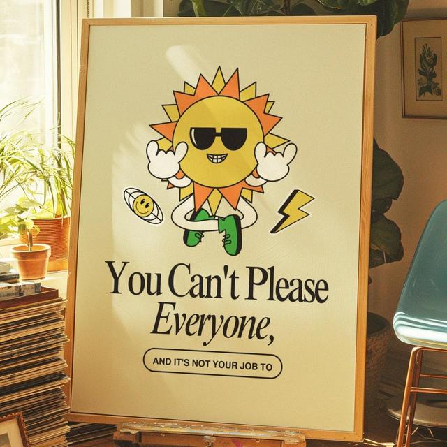 Retro Motivational Poster | You Can't Please Everyone Quote | Vintage Wall Art | Positive Message Decor | Inspirational Poster | Wall Art