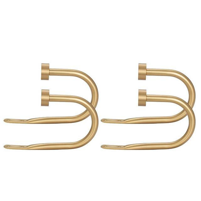 Mayrhyme Drapery Holdback,Matte Black Metal Window Curtain Holdback (2PCS-Warm Gold)