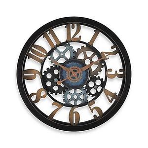 FirsTime® Vintage Gears Wall Clock in Black/Gold