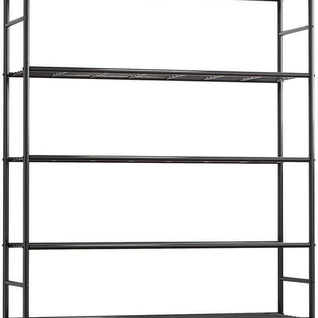 Sakugi Storage Shelves - 5 Tier Shelf Organizer, Heavy Duty Garage Shelving Unit with Leveling Feet, Stable Metal Shelves Organizer for Pantry, Kitchen and Closet, 46.3" W x 12.6" D x 60.3" H, Black