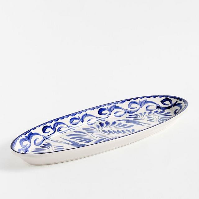 Puebla Porcelain Oval Serving Platter - Blue/White