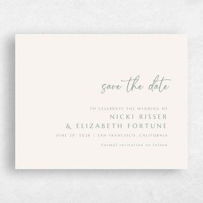Light Oatmeal, Beige Wedding Save the Date - Mondelli Landscape