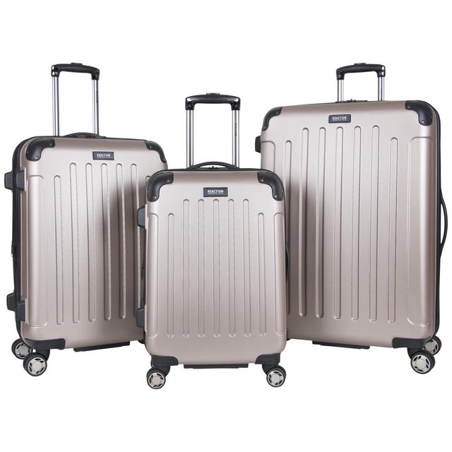 Kenneth Cole Reaction Renegade 3-Piece Lightweight Hardside Expandable 8-Wheel Spinner Travel Luggage Set: 20 Carry-on, 24, 28 Suitcases, Champagne