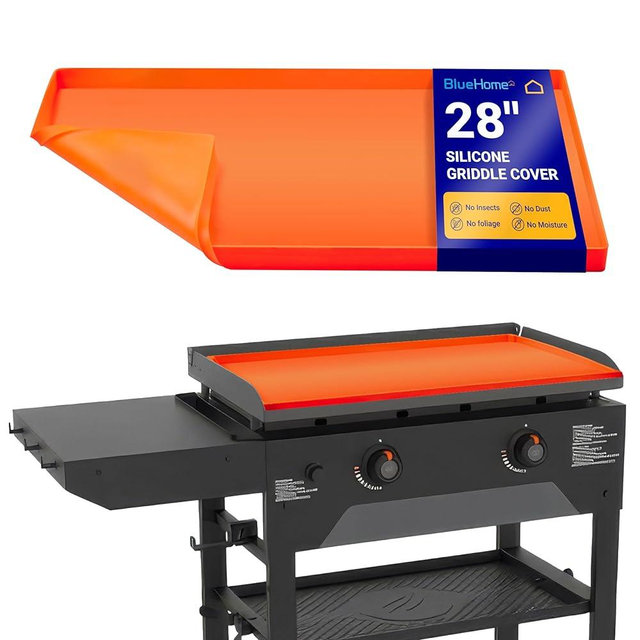 [100% BPA-FREE] 28" Silicone Griddle Cover for Blackstone, Full-Edge Heavy Duty Grill Mat Protection - Helps Block Moisture, Debris, Rust, Rodents & Insects, Heat Resistant - Accessories Gift for Men