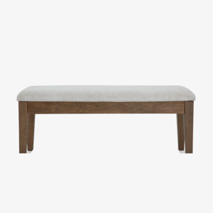 Brookline Brown & White Upholstered Storage Dining Bench