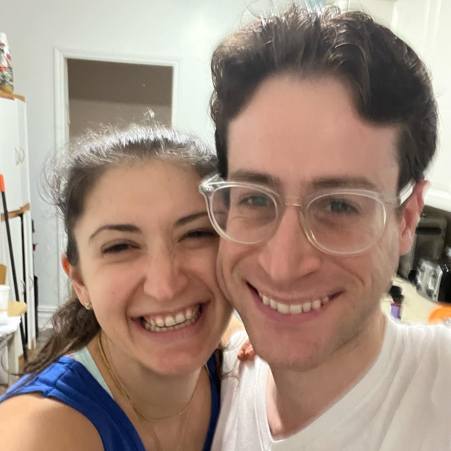 Our first EVER photo! 
While cooking for Shabbat