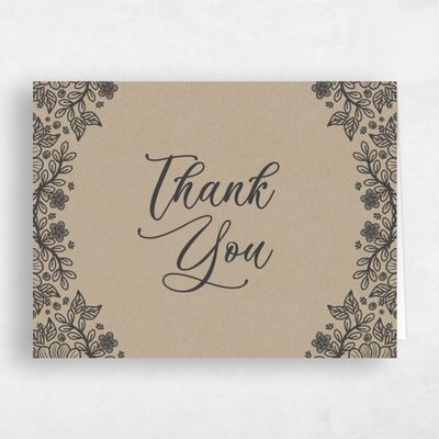 Natural, Brown Wedding Thank You - Kenton Classic