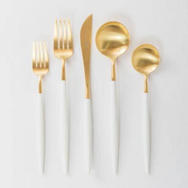 5PC | Goa Brushed Gold & White