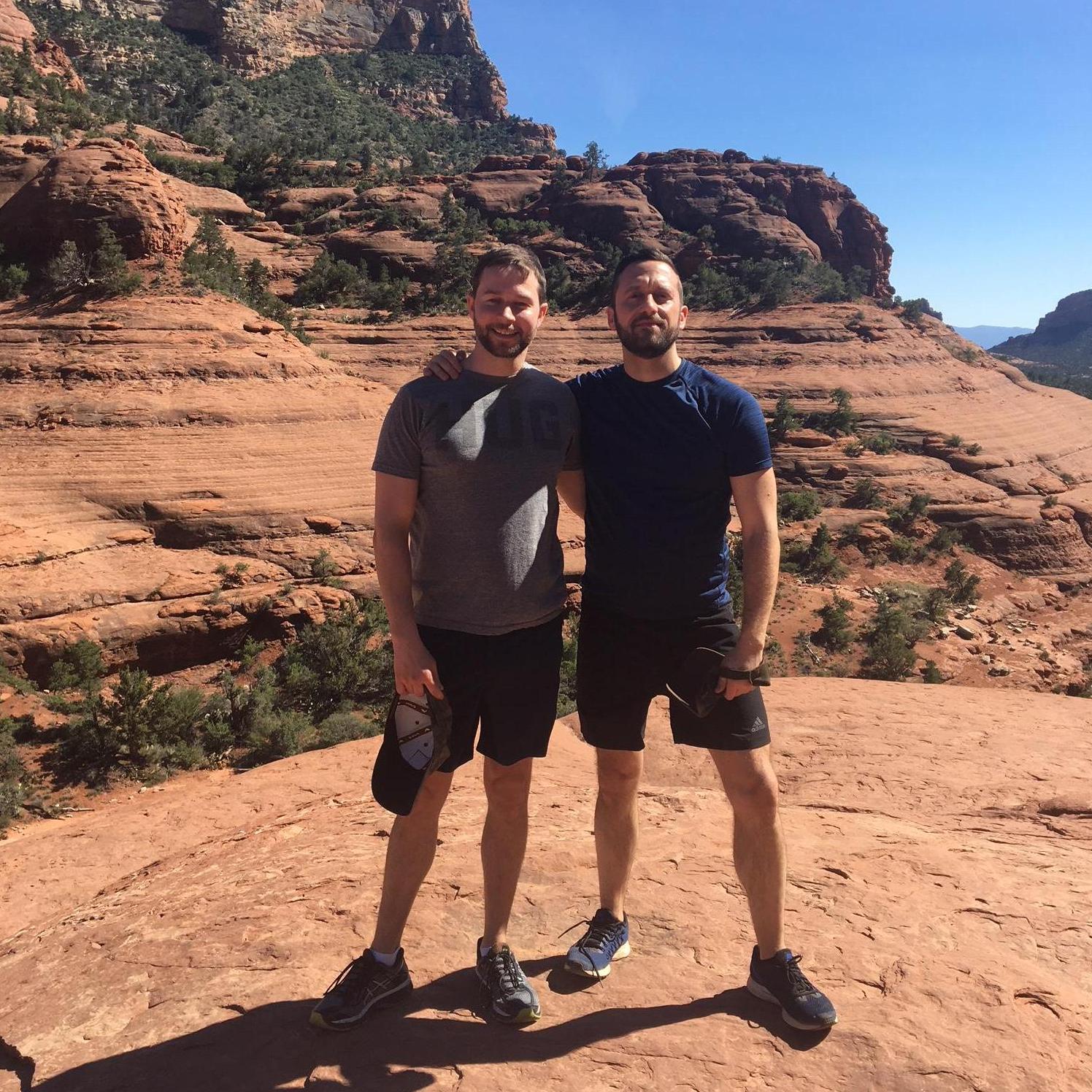 Sedona, where a psychic said we'd get married in a green space. Just bringing that to life for you folks.