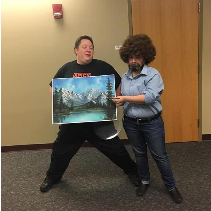 Bob Ross and his painting