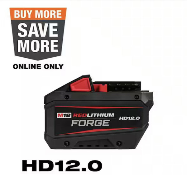 Milwaukee M18 18V Lithium-Ion REDLITHIUM FORGE HD 12.0 Ah Battery Pack 48-11-1813