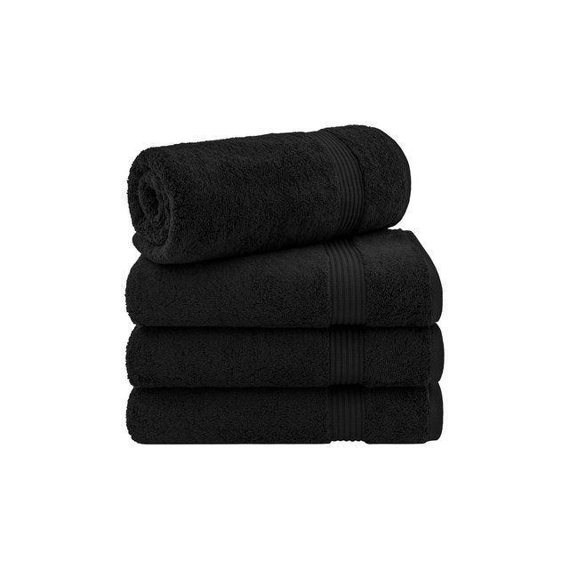 American Soft Linen Bekos 4 Pack Bath Towel Set, 100% Cotton Bath Towels for Bathroom, Black