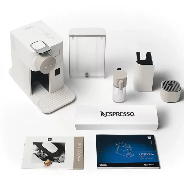 Nespresso Lattissima One Espresso, Cappuccino, Latte Machine by De'Longhi, Silky White EN500W