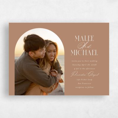 Brown Wedding Invitation - Portsmouth Arch