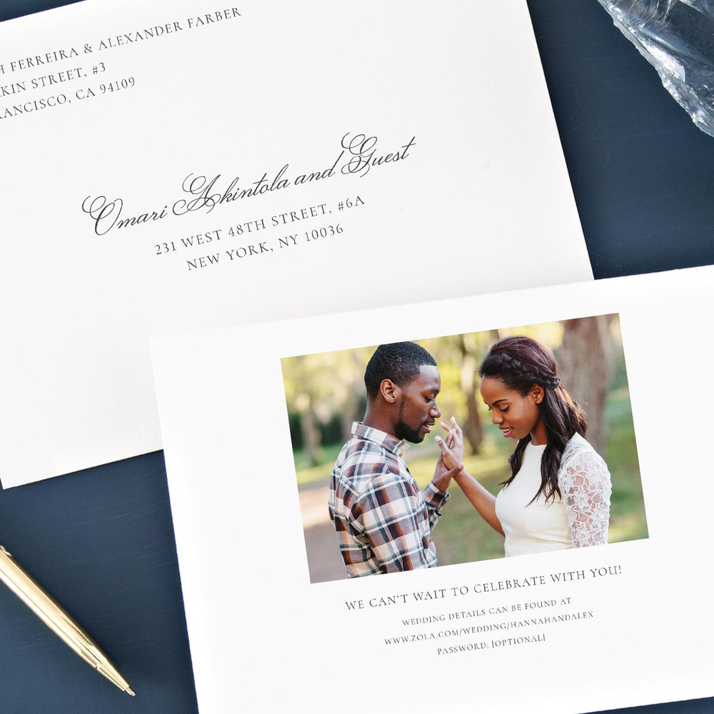 Wyncote Landscape | Dusty Blue | Zola Wedding Invitations