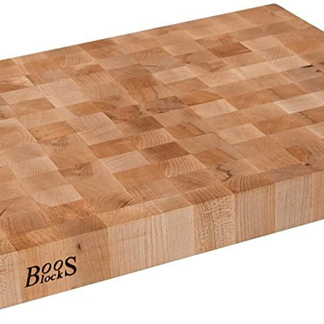 John Boos Block CCB2418-225 Classic Reversible Maple Wood End Grain Chopping Block, 24 Inches x 18 Inches x 2.25 Inches