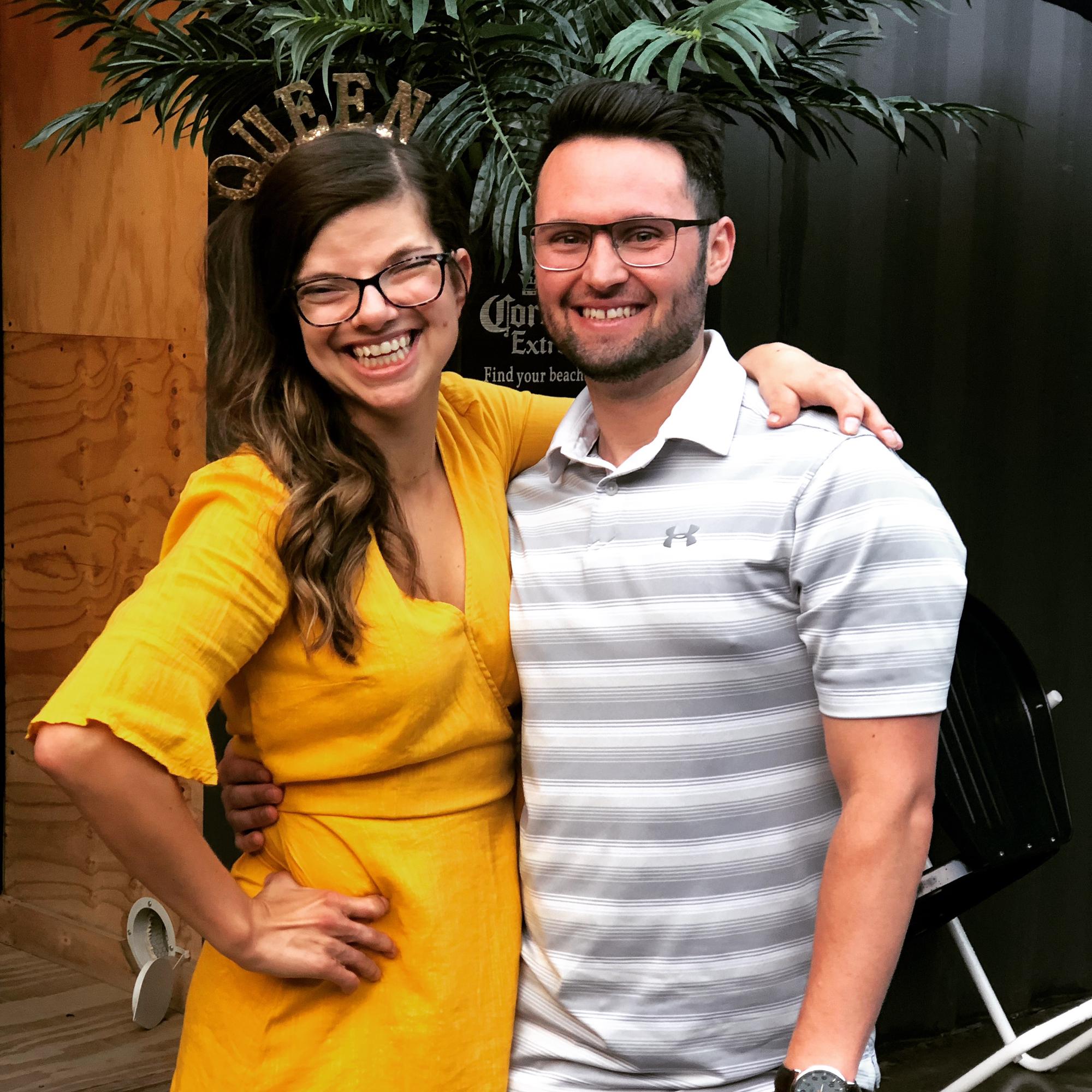 Our first photo together! Sarah's 28th Birthday in Detroit!