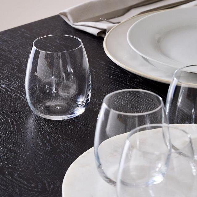 Borough Stemless Glass, 15 oz, Clear, Set of 4