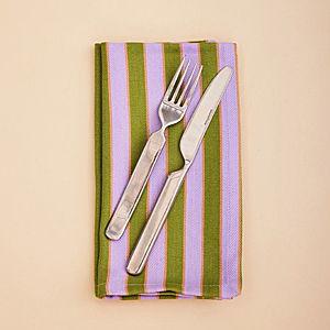 Herb Stripe Napkins (color Sage)