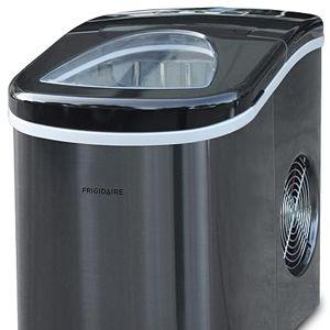 Frigidaire Countertop Portable, 26 lb per Day Bullet Ice Maker Machine (Black Stainless Steel)