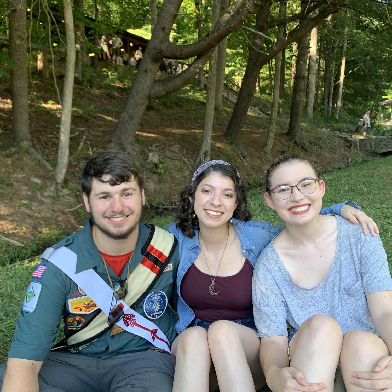 Visit at Camp Old Indian, with best friend and maid of honor Maggie pictured