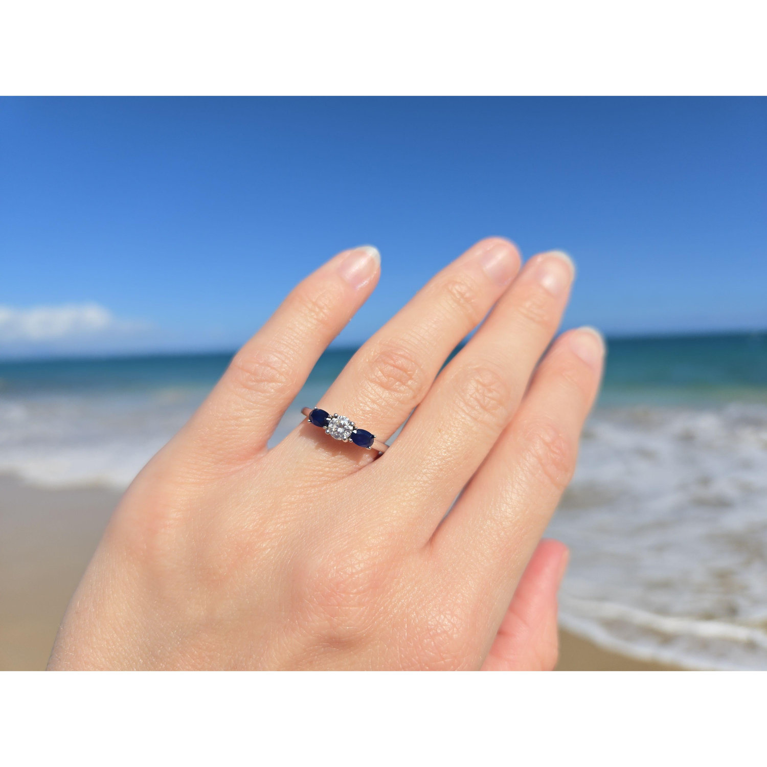 showing off the new bling in the sunshine! taken on the last day of our trip.