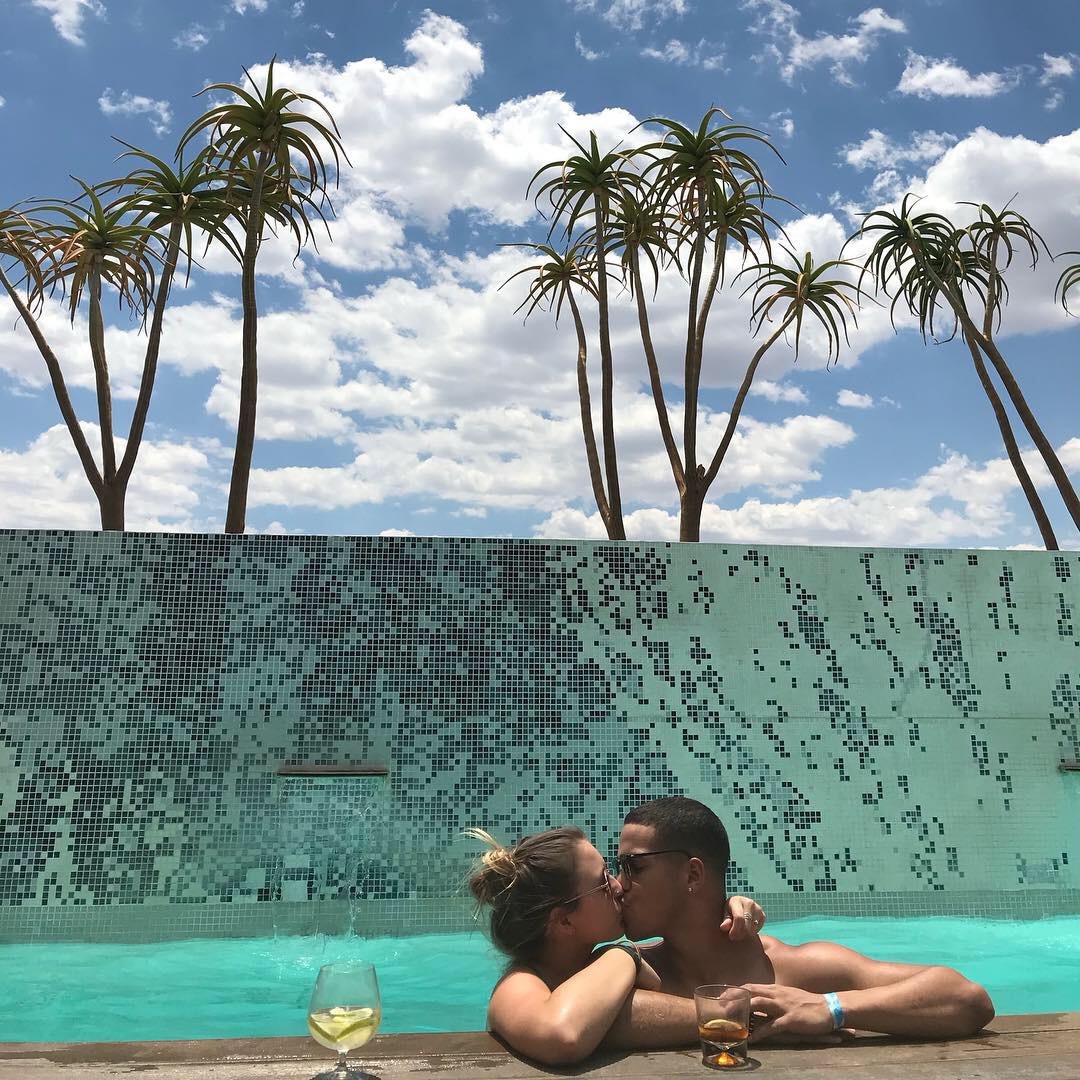 The Hilton rooftop pool in Windhoek