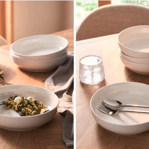 Buy Set of 4 White Moderna Pasta Bowls from Next Israel
