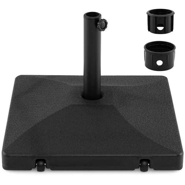Costway Fillable Umbrella Base 90 LBS Heavy Duty with 2 Wheels, Water/Sand Filled