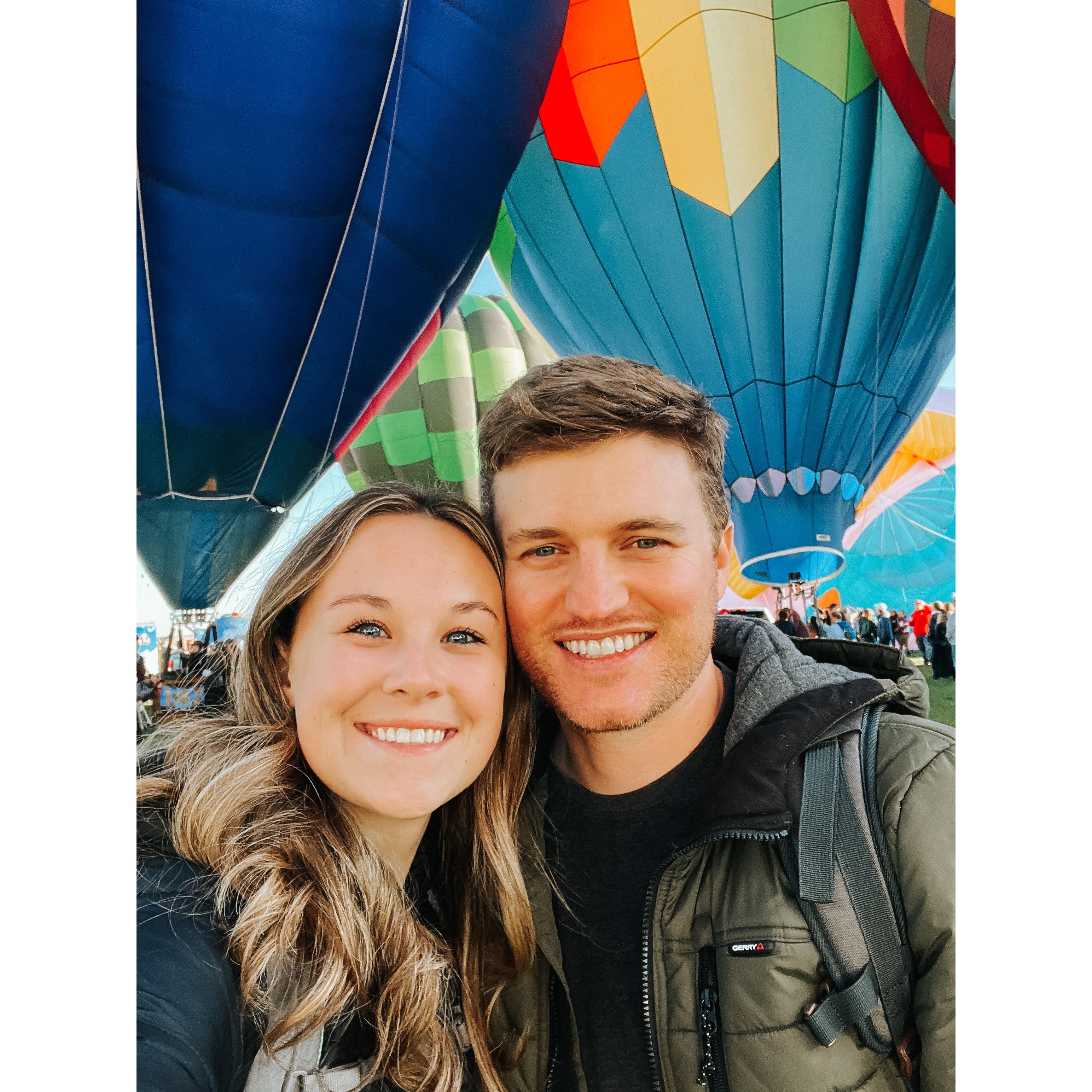 The day before Josh proposed, they rode their bikes to Balloon Fiesta.