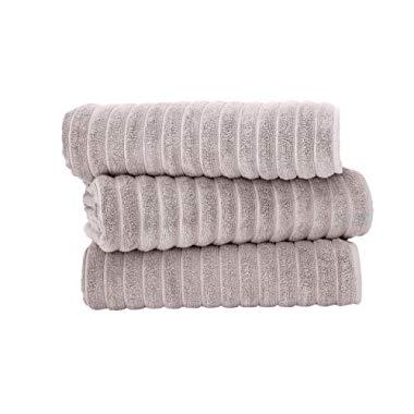 Classic Turkish Towels Luxury 600 GSM Bath Towel Set | Soft Thick and Absorbant Bathroom Towels, 100% Turkish Cotton Jacquard Rib Style (40X65 Bath Sheets, Almond Beige)