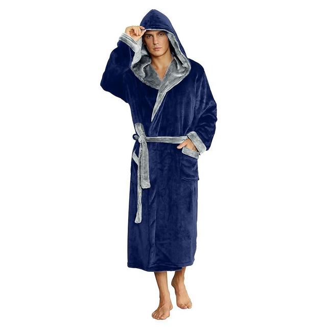 U2SKIIN Mens Hooded Robe, Plush Robes for Men Long Fleece Bathrobe