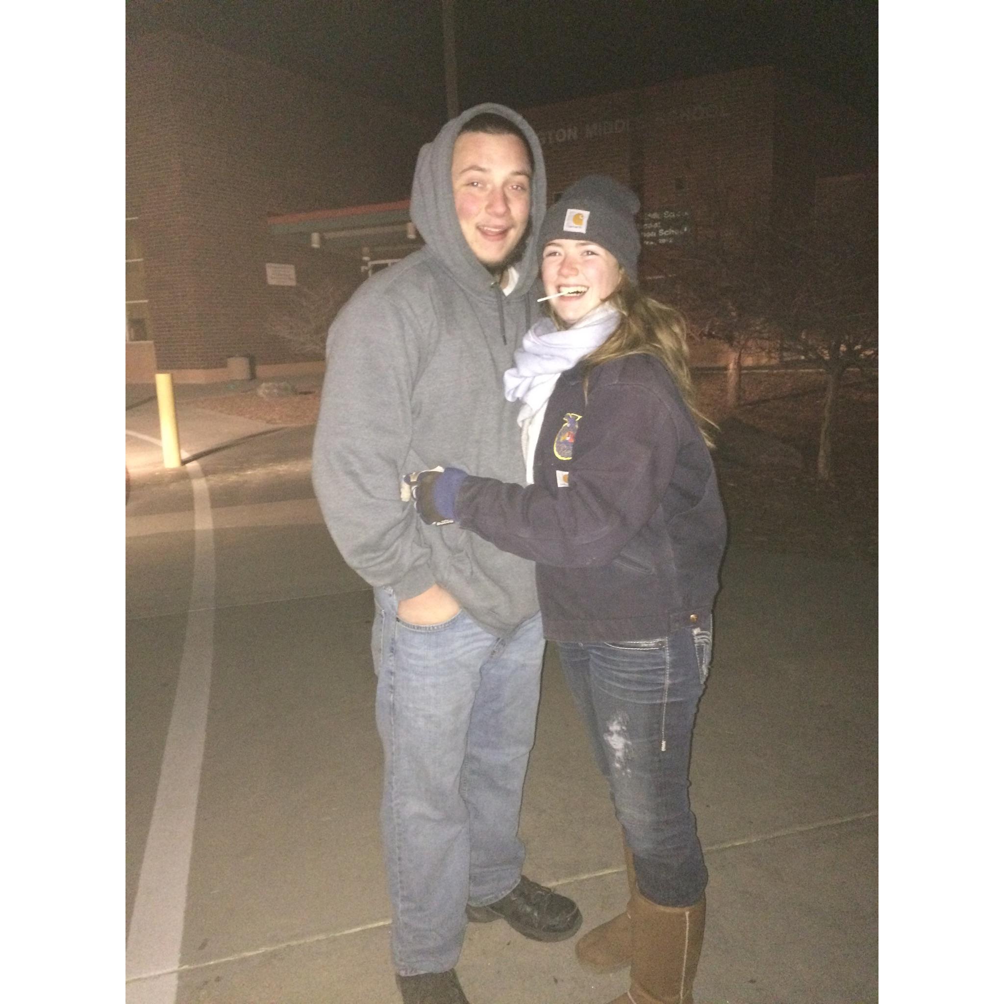 After the Christmas parade, the year after we graduated.