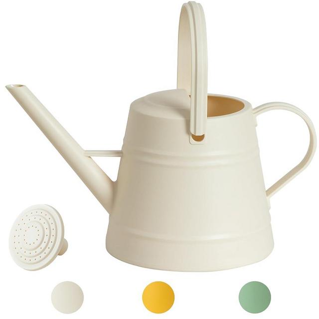 1 Gallon Watering Can Outdoor, Plastic Water Can for Plants with Comfort Grip Handle, Detachable Sprinkler Head