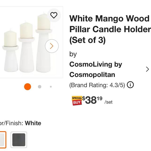 White Pillar Candle Holder