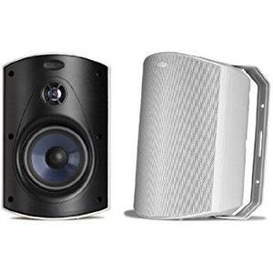 Polk Audio Atrium 4 Outdoor Speakers (Pair, White) with Amazon Basics 16-Gauge Speaker Wire