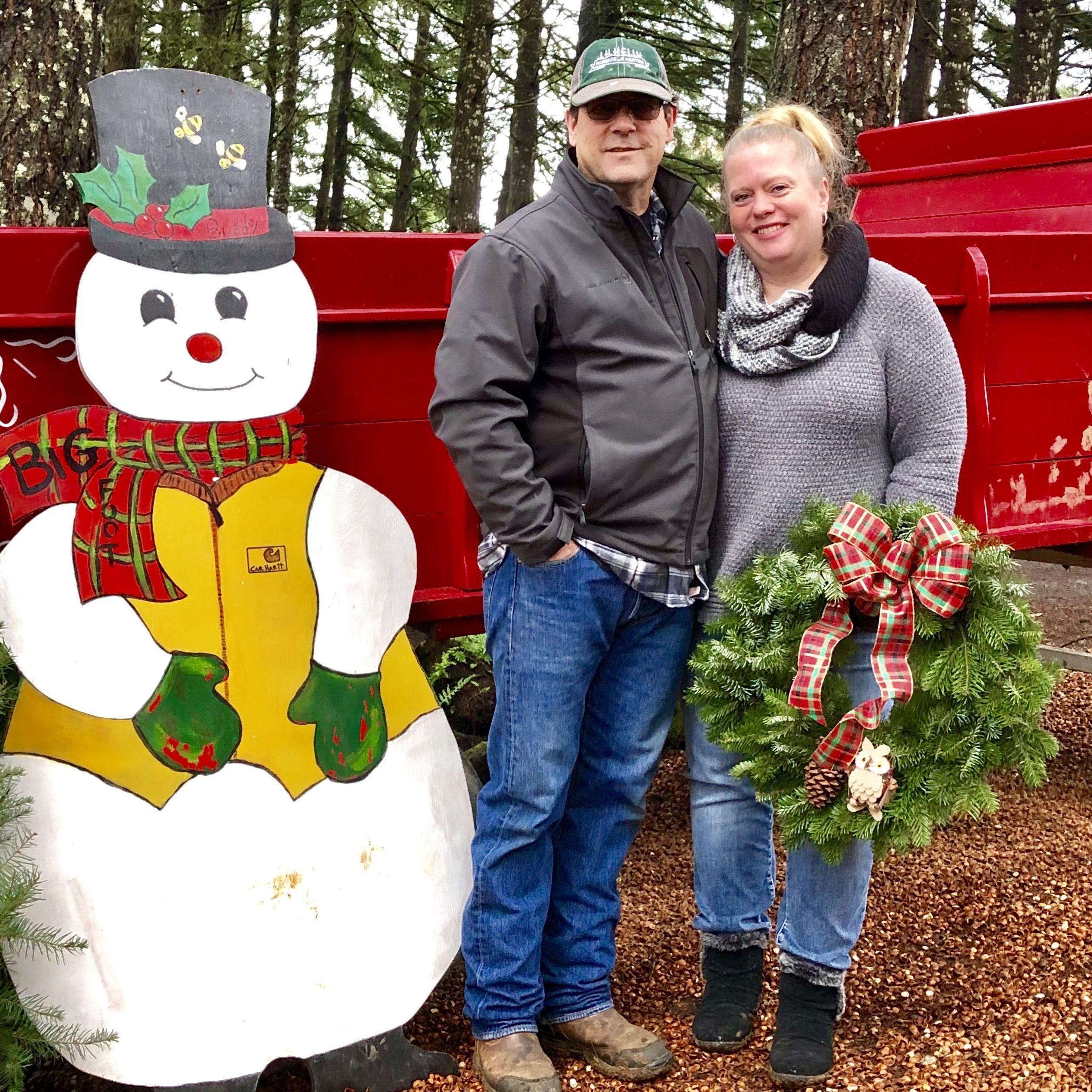 Fun times together picking out our Christmas tree and wreath at Bigfoot Farms.