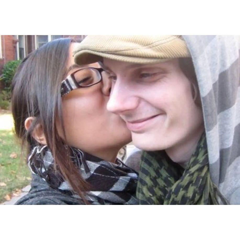 outside of our first apartment together in norfolk, va!