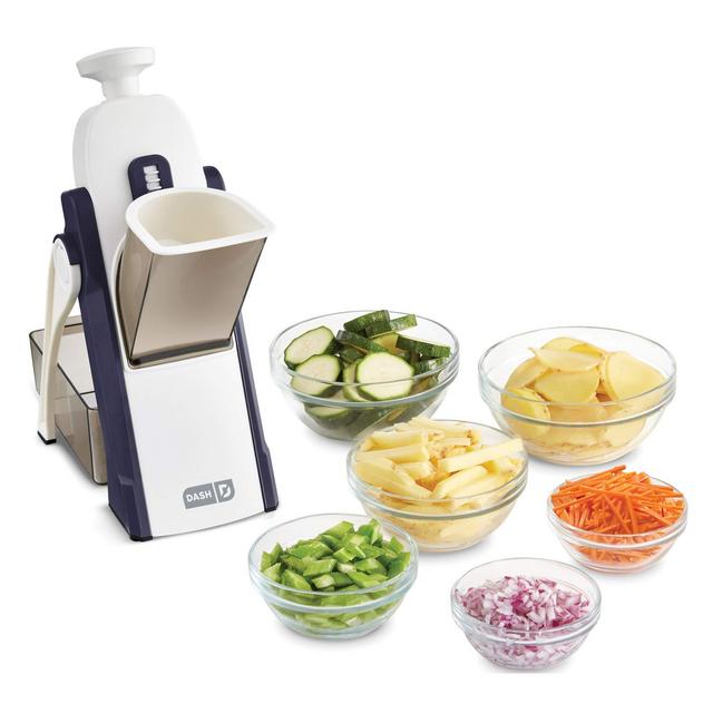 Dash Safe Slice Mandoline Slicer, Julienne + Dicer for Vegetables, Meal Prep More with 30+ Presets Thickness Adjuster - Midnight Navy