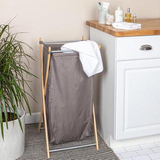X-Frame Bamboo Hamper with Bag