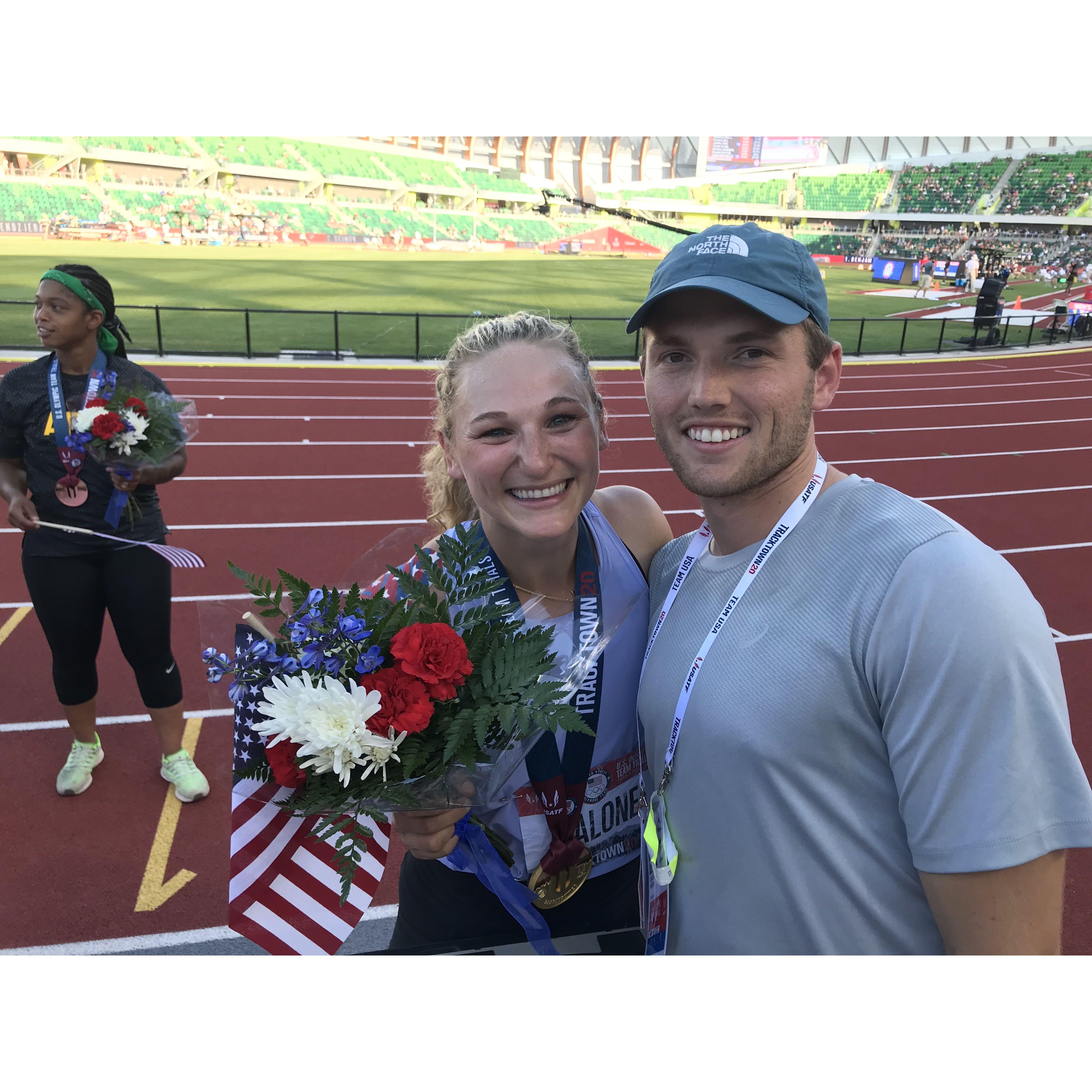 June 26th, 2021- Javelin is one way we first connected. Sam helped coach Maggie to her 2nd Olympics and 2nd Olympic Trials Title.