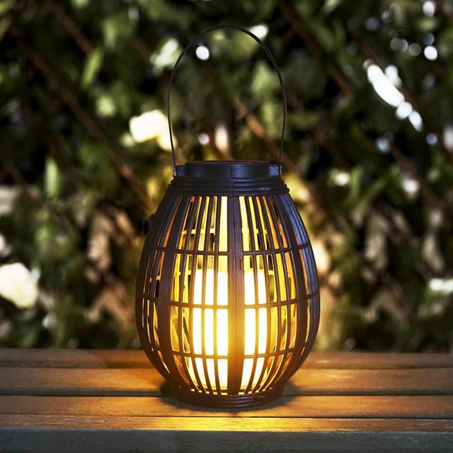 neemor Solar Lantern Lights Outdoor and Indoor Hanging Lanterns Powered Garden Decor Outside LED Lights Waterproof Flameless Candle Mission Lights for Patio Yard Garden and Pathway Decoration
