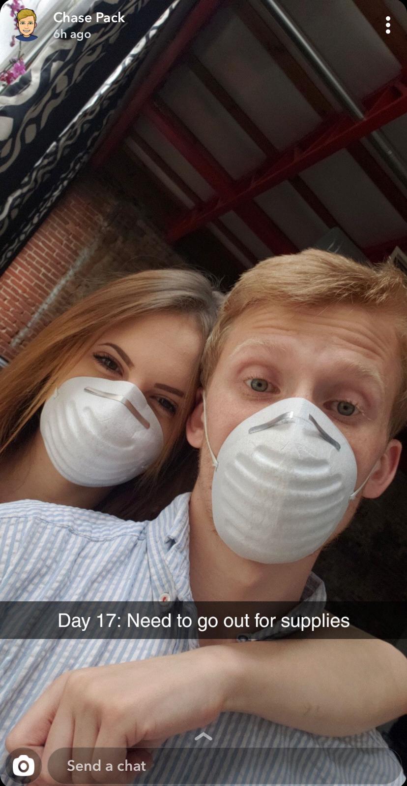 Chase and Jessica surviving a global pandemic together.