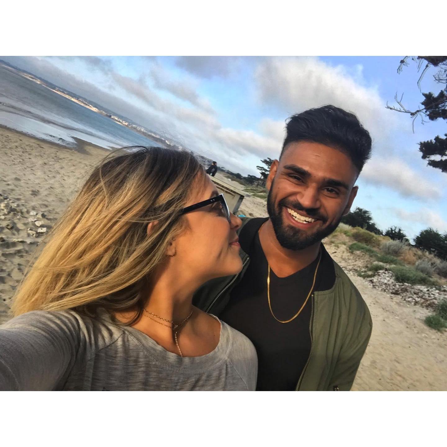 2019 in Monterey CA. 
The caption on IG: "When I met my boyfriend my love to exist was undoubtedly enhanced. That's how you know you are in the right place."