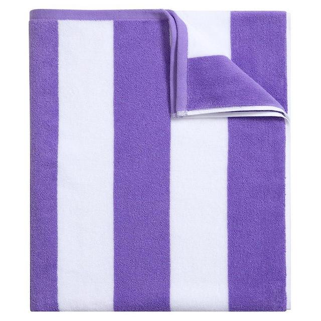 Bornbay Large Beach Towel Oversized - 40"X70" Big Cute Beach Towel, Extra Large Thick Purple Beach Towels, XL Wide Fluffy Beach Towel Oversize,Giant Stripe Cotton Pool Towel for Adults