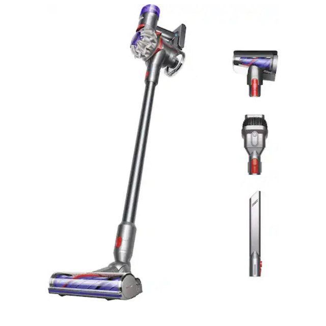 Dyson - V8 Cordless Vacuum with 6 accessories - Silver/Nickel