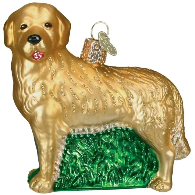 Old World Christmas Glass Blown Christmas Ornament For Christmas Tree, Golden Retriever