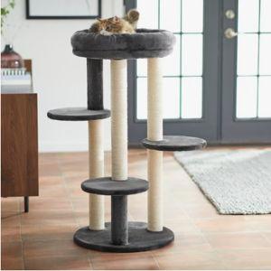 41-in Faux Fur Cat Tree, Gray - Chewy.com